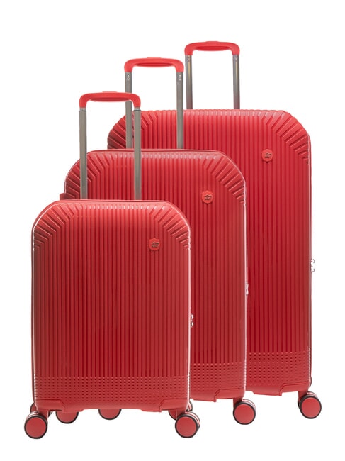 LESAC LIGHT POP 2 3er-Set Trolleys: Kabine, mittel und groß erweiterbar rote Jujube - Trolleyset