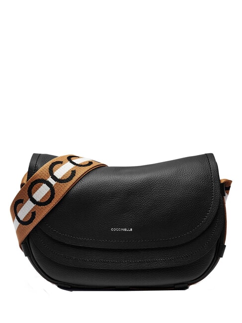 COCCINELLE RAQUEL M Umhängetasche aus Leder noir/cuir - Damentaschen