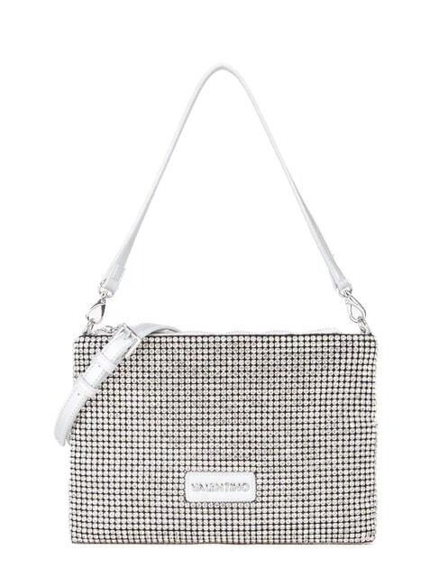 MARIO VALENTINO NABILAH Clutch mit Strasssteinen und Schultergurt Silber - Damentaschen