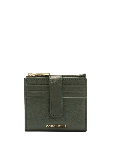 COCCINELLE METALLIC SOFT Mini-Geldbörse aus Leder Algen - Brieftaschen Damen