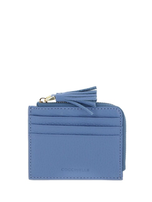 COCCINELLE TASSEL Kartenetui mit Reißverschluss aus gehämmertem Leder Blau - Brieftaschen Damen