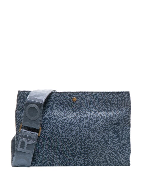 BORBONESE L'ECOLE NYLON Umhängetasche mit drei Fächern Denim - Damentaschen