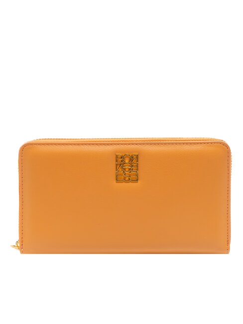 BORBONESE LETTERING PLATE Portemonnaie aus Leder mit Rundum-Reißverschluss Mandarinen - Brieftaschen Damen