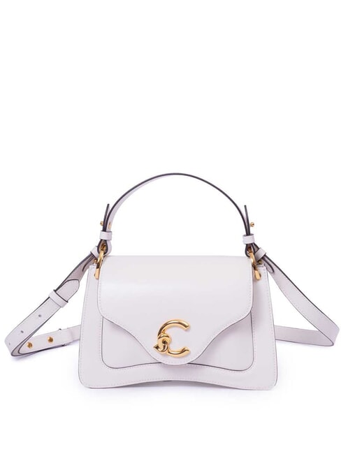 COCCINELLE C-ME CALF COCKER Kleine Ledertasche mit Schultergurt Weiß - Damentaschen
