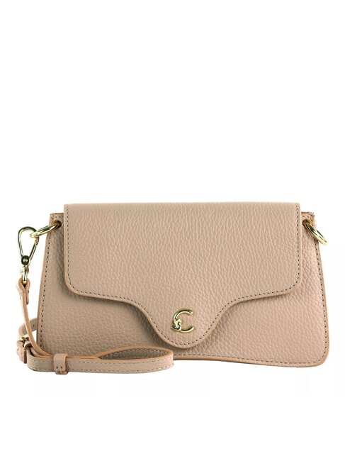COCCINELLE C-ME Tasche aus gehämmertem Leder mit Klappe Rosetten - Damentaschen