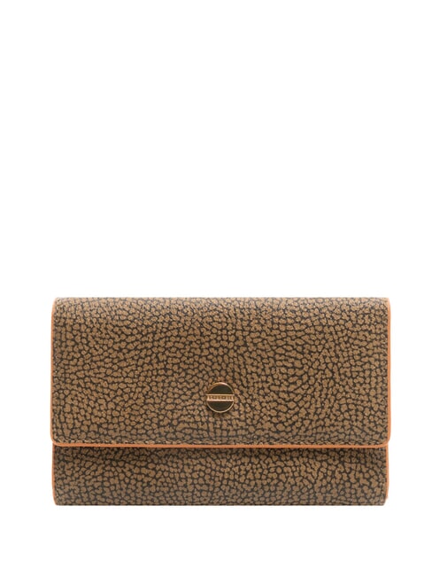 BORBONESE VITE COATED Mittelgroße Geldbörse mit Klappe natur op/mandarine - Brieftaschen Damen
