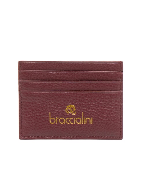 BRACCIALINI BASIC Kreditkartenetui aus Leder Burgund - Brieftaschen Damen