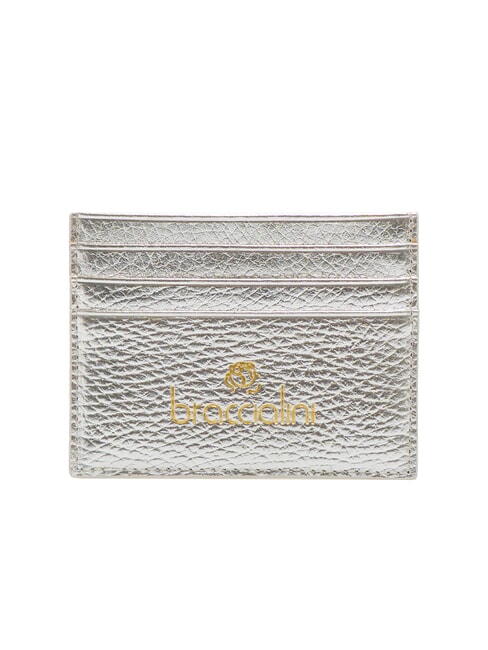 BRACCIALINI BASIC Kreditkartenetui aus Leder Silber - Brieftaschen Damen