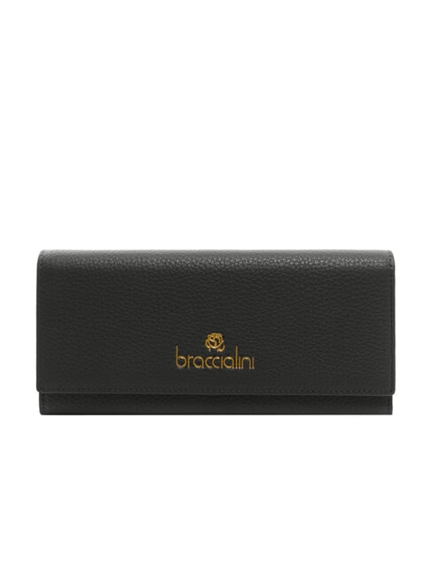 BRACCIALINI BASIC Große kontinentale Lederbrieftasche Schwarz - Brieftaschen Damen