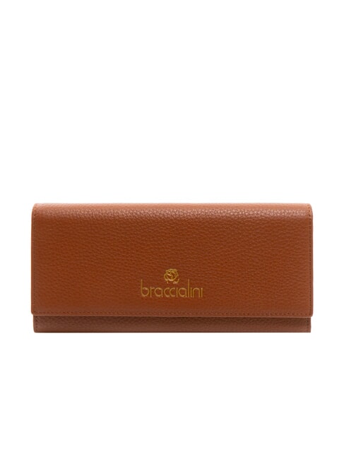 BRACCIALINI BASIC Große kontinentale Lederbrieftasche braun - Brieftaschen Damen