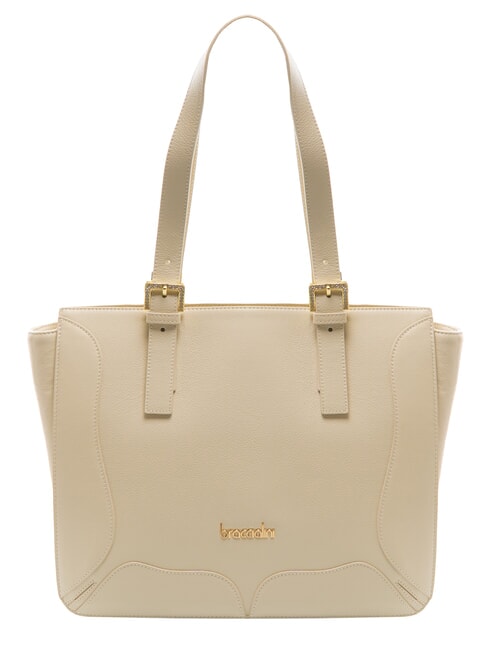 BRACCIALINI HELLEN Einkaufstasche aus Leder Beige - Damentaschen