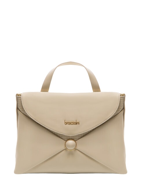 BRACCIALINI NAOMI Umhängetasche aus Leder Beige - Damentaschen