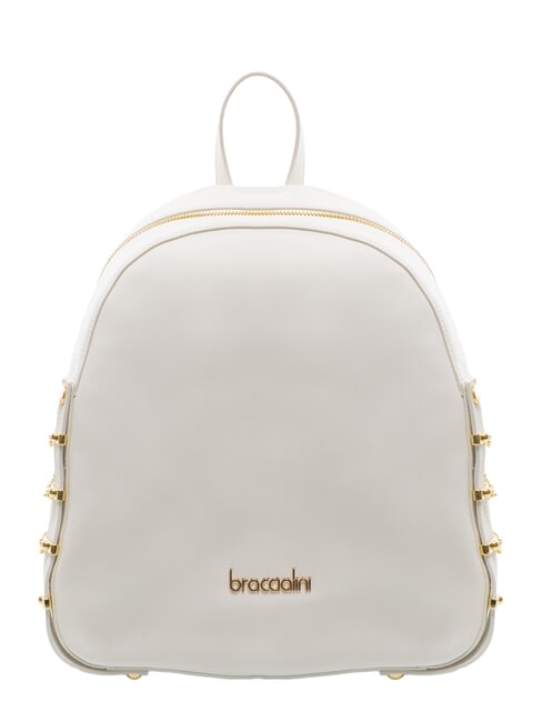 BRACCIALINI NORA Lederrucksack mit Ketten Weiß - Damentaschen