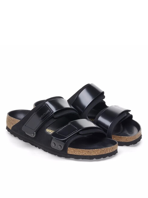 BIRKENSTOCK UJI Slipper-Sandale aus Leder Schwarz - Damenschuhe