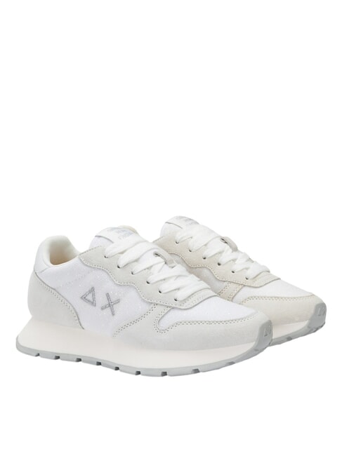 SUN68 ALLY GLITTER TEXTILE Sneaker mit Glitzereinsätzen Weiß - Damenschuhe
