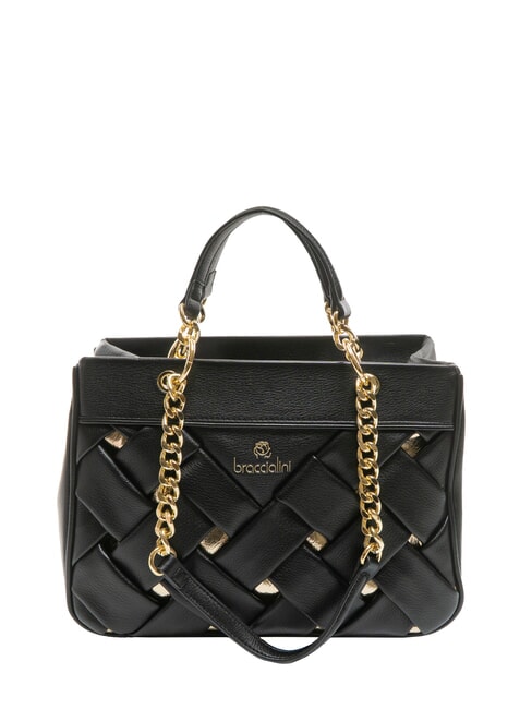 BRACCIALINI ICONS Gewebte Tasche mit Doppelgriffen Schwarz - Damentaschen