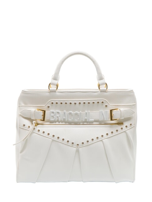 BRACCIALINI GISELLE Tragetasche mit Metalllogo Weiß - Damentaschen