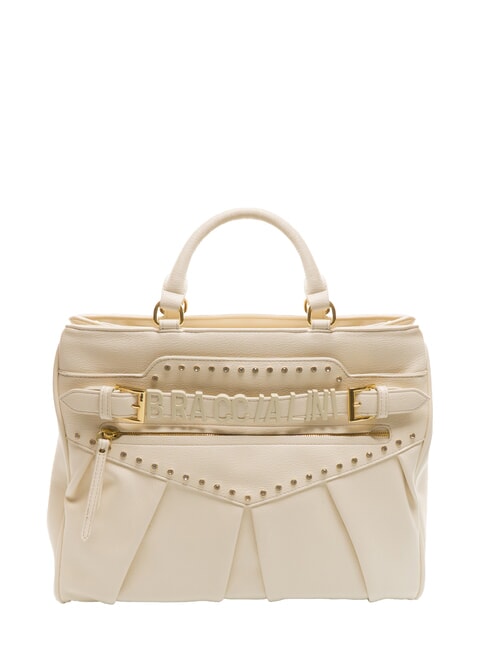 BRACCIALINI GISELLE Tragetasche mit Metalllogo Beige - Damentaschen