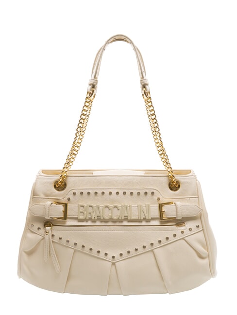 BRACCIALINI GISELLE Umhängetasche mit Metalllogo Beige - Damentaschen