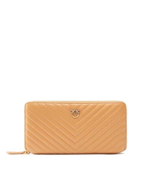 PINKO RYDER Ledergeldbörse Nougat-Antikgold - Brieftaschen Damen