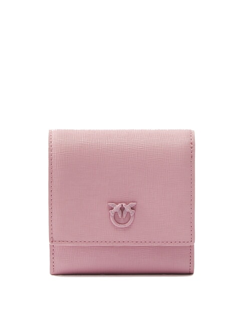 PINKO FLAP Quadratische Geldbörse aus Saffiano-Leder Lila-Blockfarbe - Brieftaschen Damen