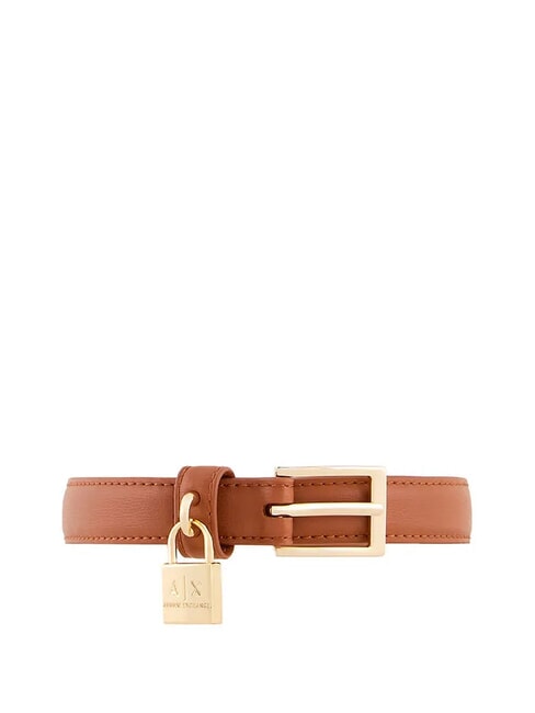 ARMANI EXCHANGE LOCK Gürtel mit Charm  Whiskey - Gürtel