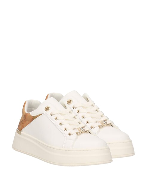 ALVIERO MARTINI PRIMA CLASSE GEO JUNIOR Sneakers mit Schmuckschnürsenkeln Weiß / Geo-Beige - Damenschuhe