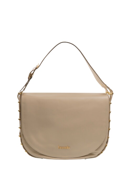 BRACCIALINI NORA Umhängetasche aus Leder Beige - Damentaschen