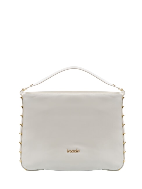 BRACCIALINI NORA Hobo-Tasche aus Leder Weiß - Damentaschen
