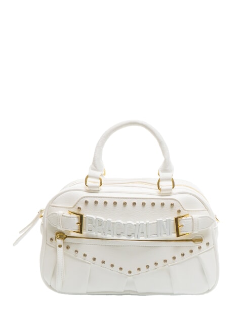 BRACCIALINI GISELLE Kofferraumtasche mit metallischem Logo Weiß - Damentaschen