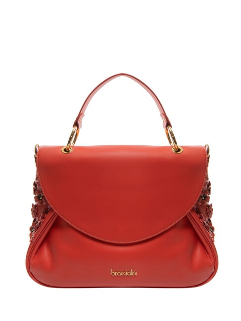 BRACCIALINI SOFIA Lederhandtasche mit kleinen Blumen Rot - Damentaschen