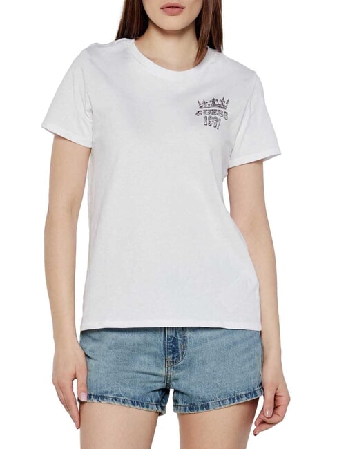 GUESS SS NATURESCAPE  Baumwoll-T-Shirt purweiß - T-Shirts und Tops für Damen