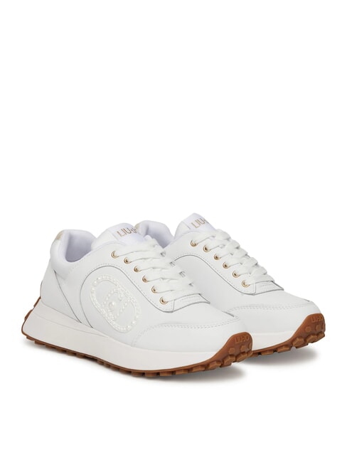 LIUJO LOLO 17 Leder-Sneaker mit Perlenlogo Weiß - Damenschuhe