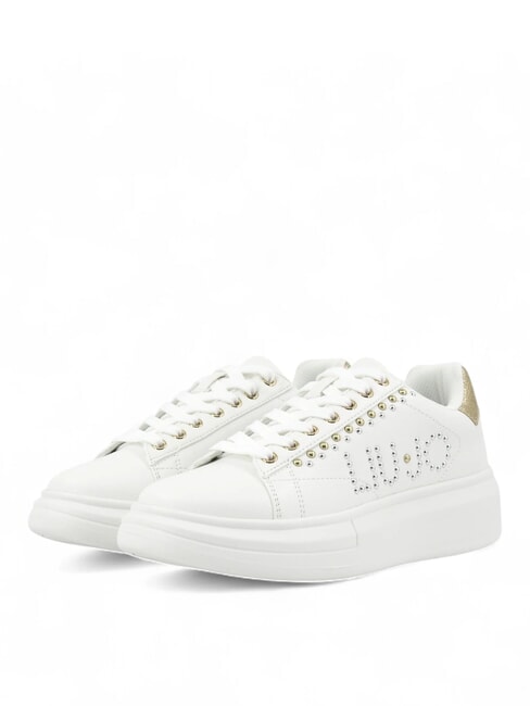 LIUJO BABOL 02 Plateau-Sneaker mit Nieten weiß / hellgold - Damenschuhe