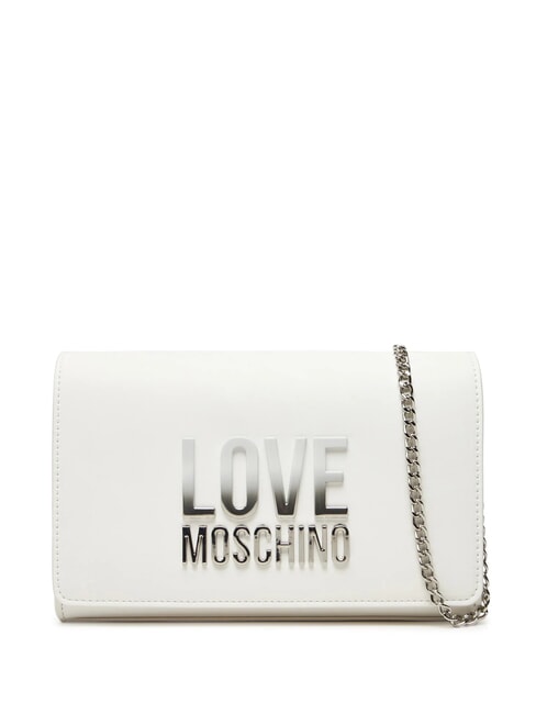 LOVE MOSCHINO CHAIN Lettering Umhängetasche Weiß - Damentaschen