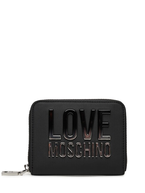 LOVE MOSCHINO ZIP AROUND Geldbörse Schwarz Schwarz - Brieftaschen Damen