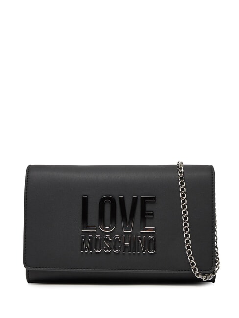 LOVE MOSCHINO CHAIN Lettering Umhängetasche Schwarz Schwarz - Damentaschen