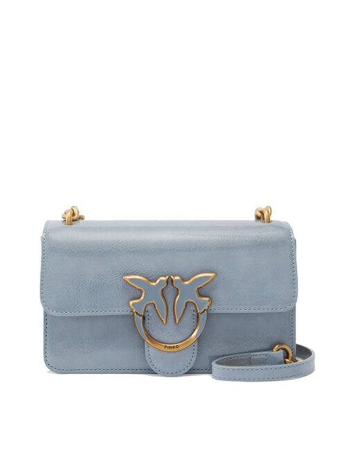 PINKO LOVE ONE MINI  Mini-Umhängetasche hellblau-antike gold - Damentaschen