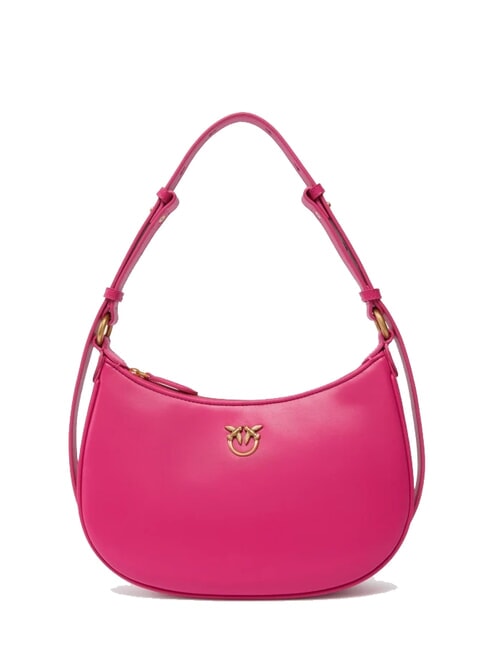 PINKO HALF MOON Umhängetasche aus Leder Rosa Pinko-Antikgold - Damentaschen
