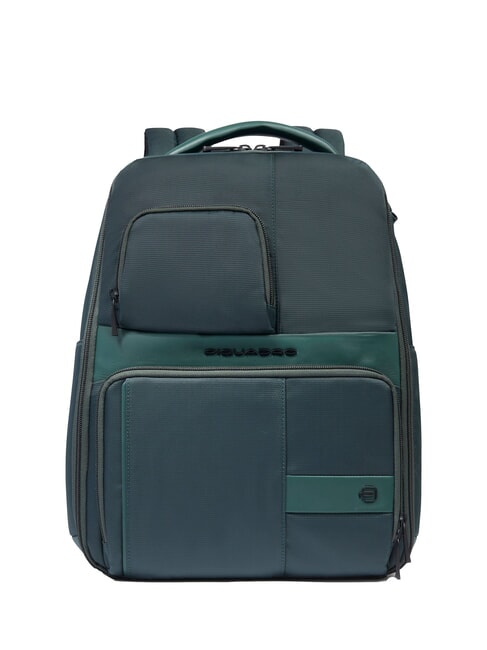 PIQUADRO WOLLEM Rucksack aus Leder und Stoff, 14-Zoll-Laptophalter GRÜN - PC-Rucksäcke