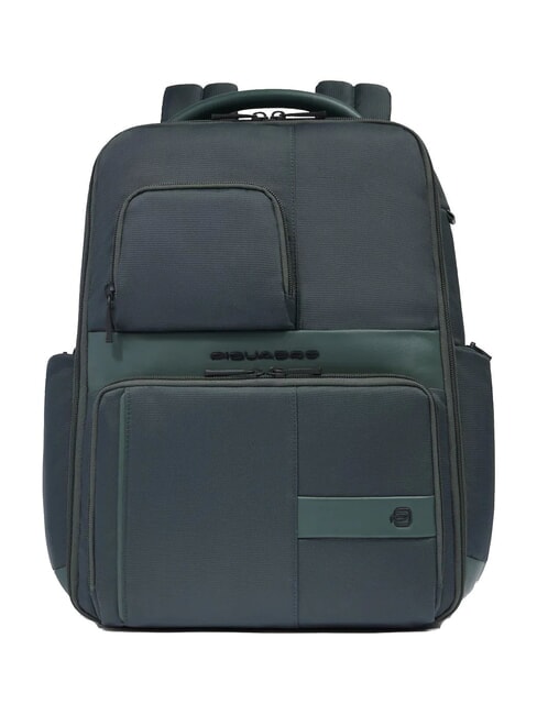PIQUADRO WOLLEM 15,6-Zoll-Laptop-Rucksack aus Stoff und Leder GRÜN - PC-Rucksäcke