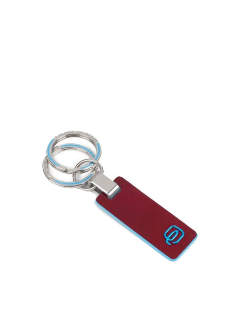 PIQUADRO BLUE SQUARE Schlüsselanhänger aus Leder ROT - Schlüsselanhänger und Schlüsseletuis