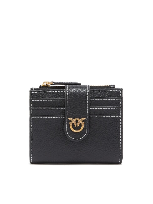PINKO MULTI PURPOSE Kleine Geldbörse aus Leder schwarz-antikgold - Brieftaschen Damen