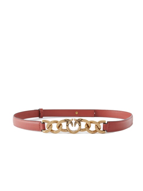 PINKO LOVE MINI Schmaler Ledergürtel rot/schwarz-antikgold - Gürtel