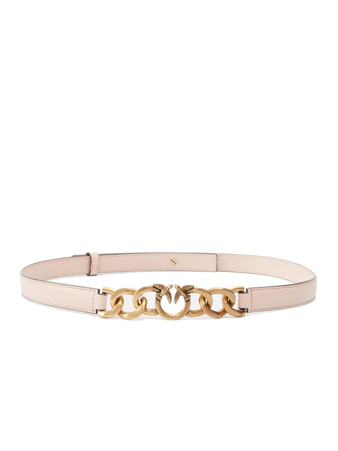 PINKO LOVE MINI Schmaler Ledergürtel puder/schwarz-antikgold - Gürtel