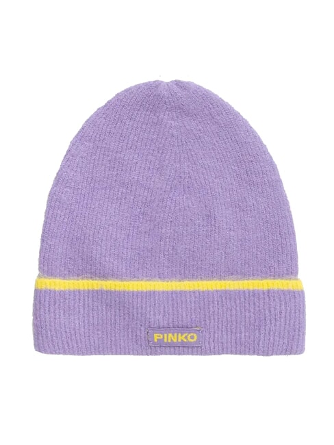 PINKO SERRADE Beanie-Mütze mit Umschlag Multi-Flieder/Gelb - Mützen/Hüte