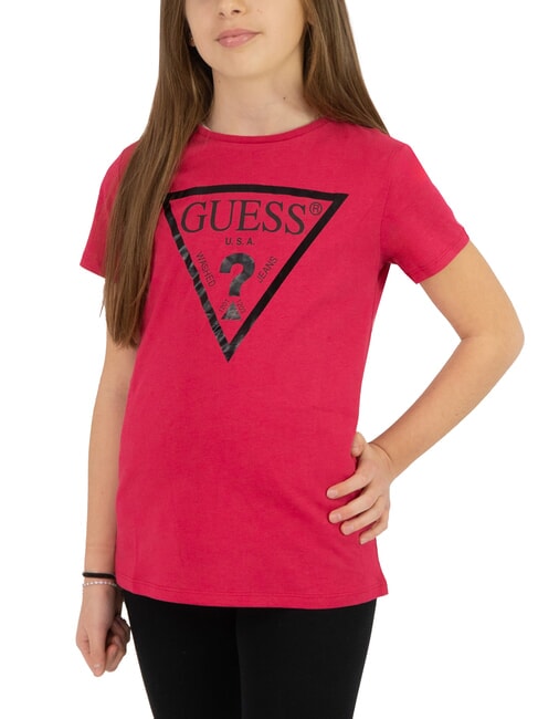 GUESS KIDS T-Shirt mit Dreieck-Logo-Print Kirsche Leidenschaft - Kinder-T-Shirt