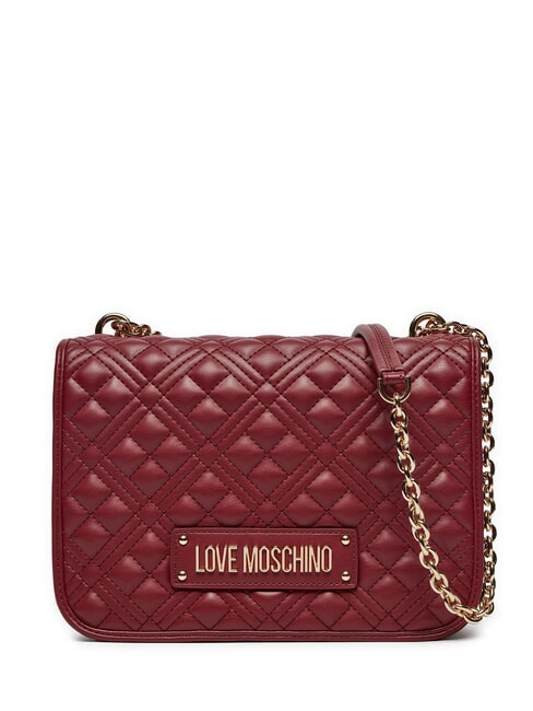 LOVE MOSCHINO QUILTED GOLD CHAIN Schulter-/Umhängetasche Wein - Damentaschen