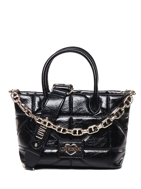 LOVE MOSCHINO GEOMETRIC QUILTED Handtasche, mit Schultergurt Schwarz - Damentaschen