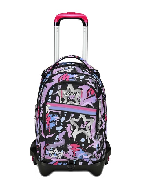 SEVEN JACK + MARK ON GIRL Abnehmbarer Trolley-Rucksack, 3 Räder Schwarz - Rucksäcke mit Trolleyfunktion